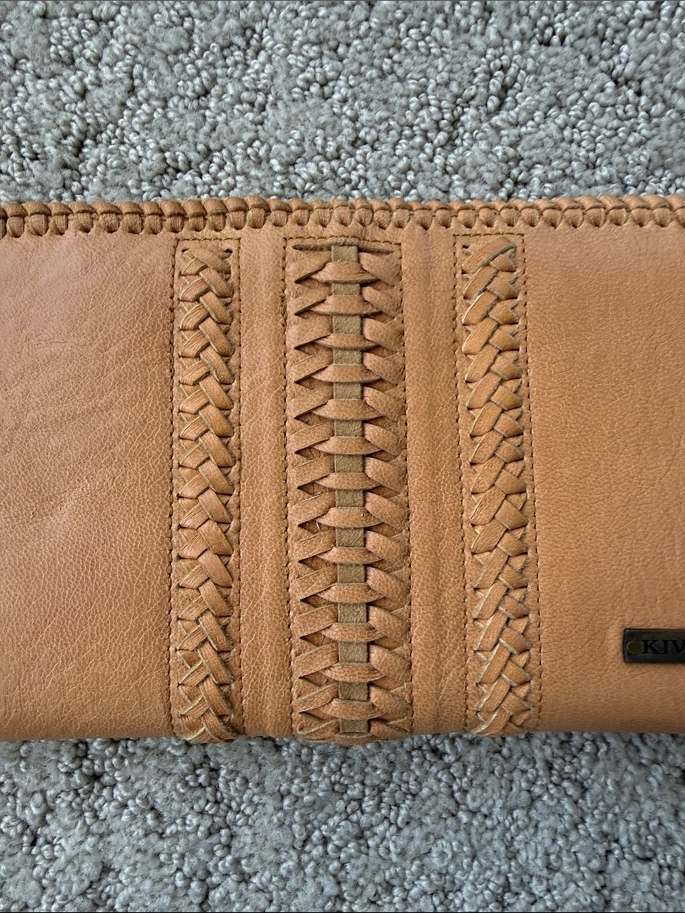Kivari Desert Dream Leather Clutch Wallet in Tan Artisanal Bohemian Western Bag - Picture 8 of 15